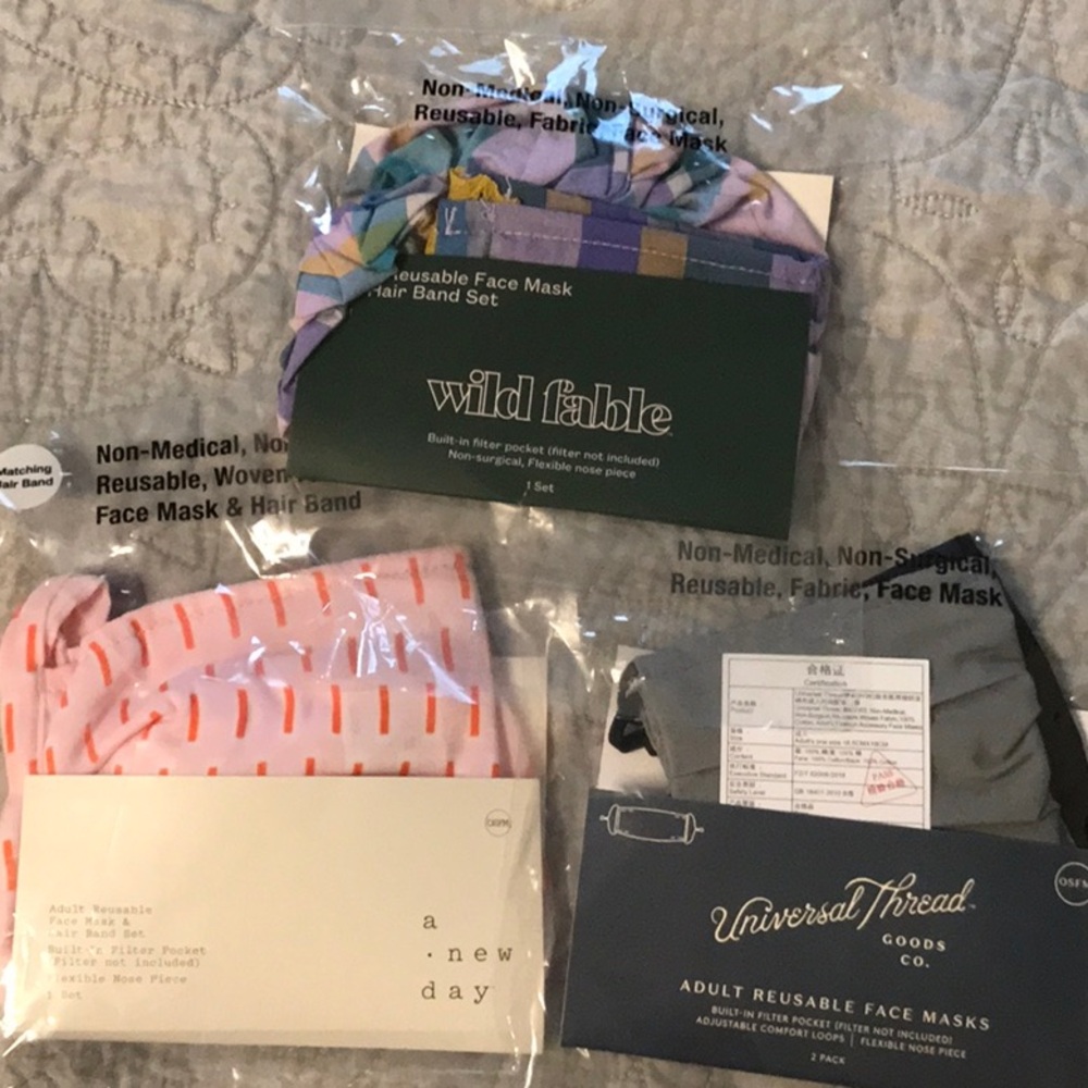 BRAND NEW Target Brand Masks & Headband Sets